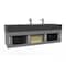 Castello Usa Nile 60" Wall Mounted Gray Vanity With Black Top And Black Handles CB-MC-60G-BL-2053-BL - alternate 3